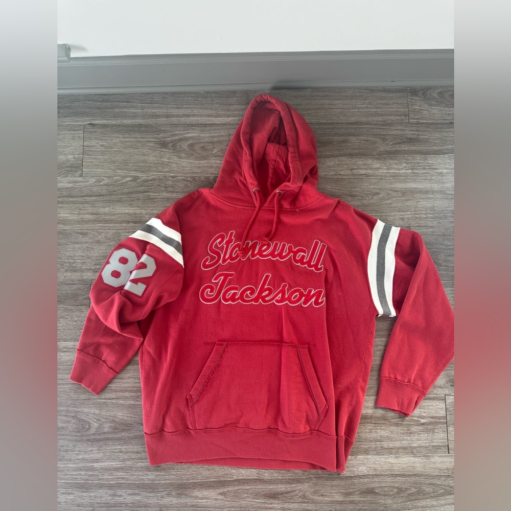 Thick Red Sweatshirt with Logo on Front